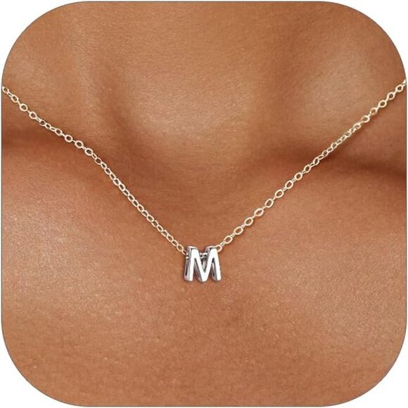 Sterling Silver Initial Necklace for Women Dainty Personalized Jewelry Gift - Picture 1 of 9